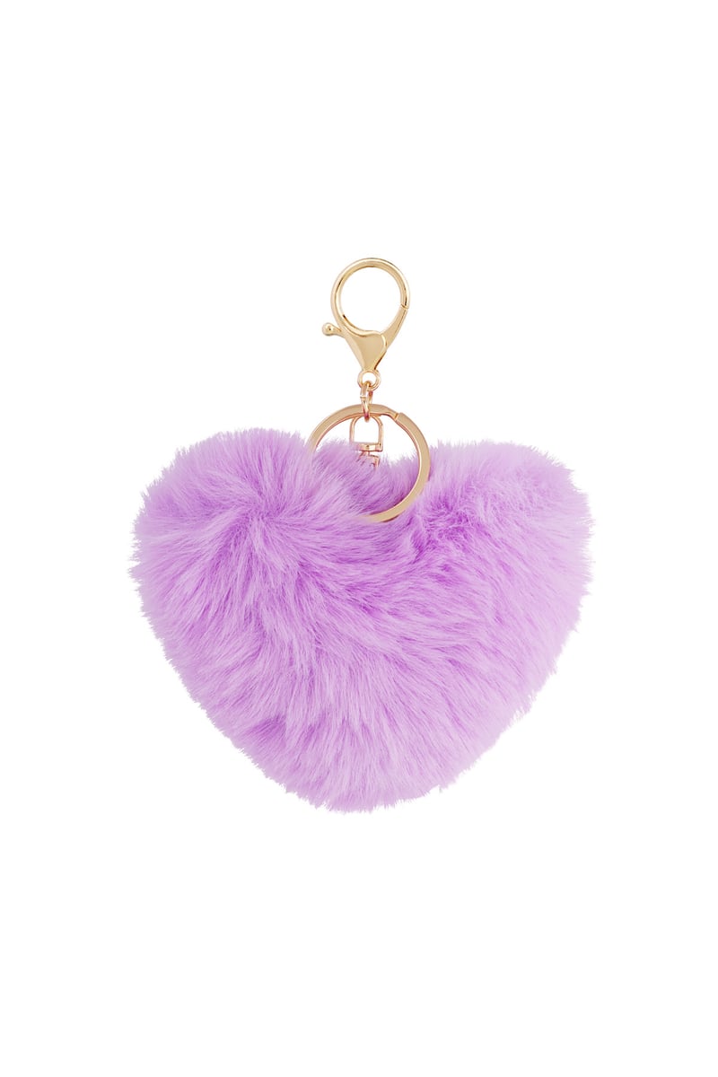 Lilac Fluffy Heart Keychain/Charm