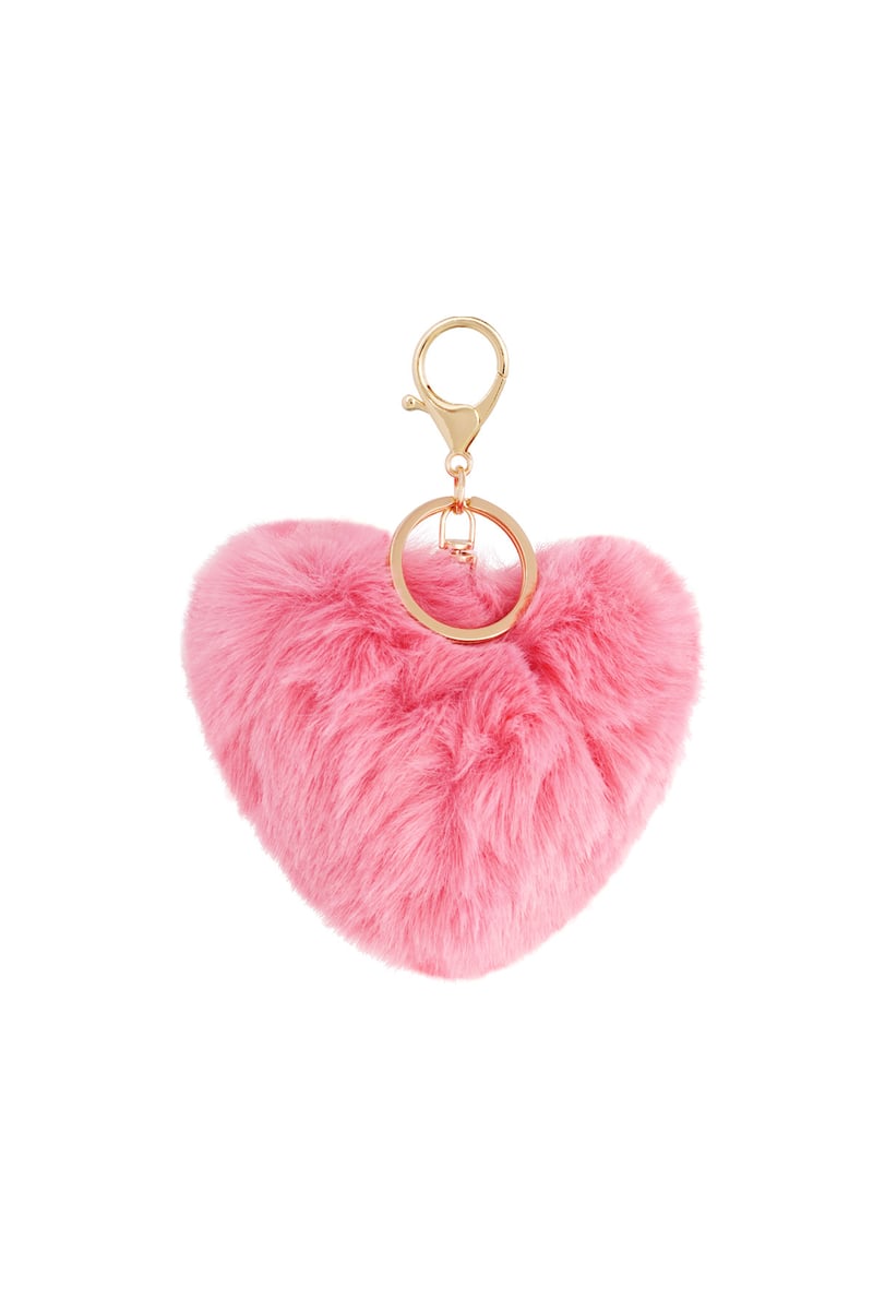 Pink Fluffy Heart Keychain/Charm