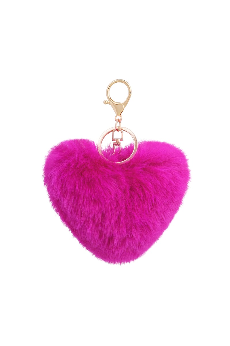 Purple Fluffy Heart Keychain/Charm