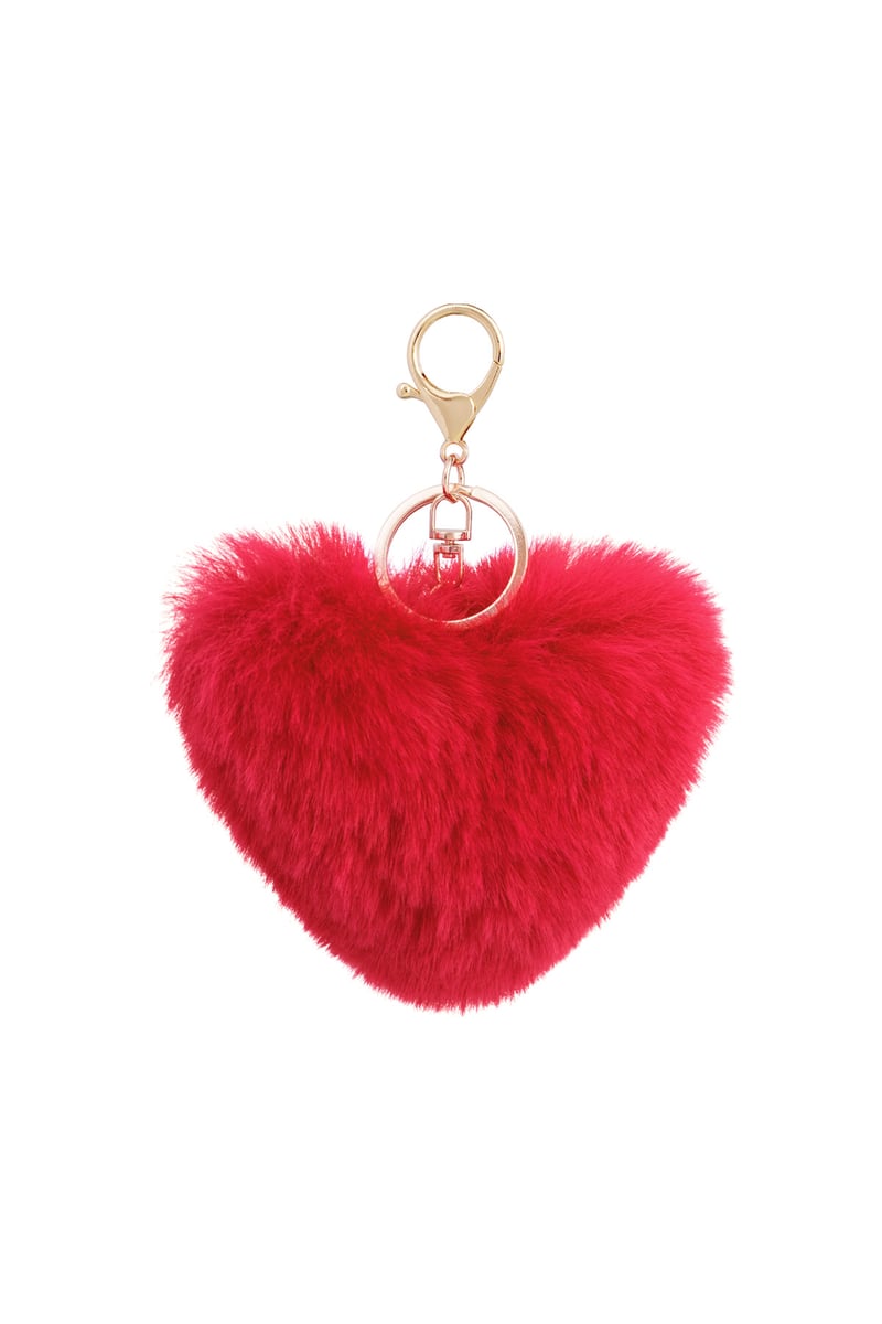 Red Fluffy Heart Keychain/Charm